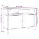 vidaXL fekete szerelt fa fürdőszobai mosdószekrény 80 x 30 x 60 cm