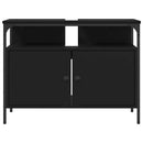 vidaXL fekete szerelt fa fürdőszobai mosdószekrény 80 x 30 x 60 cm