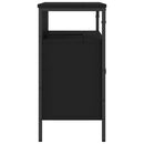 vidaXL fekete szerelt fa fürdőszobai mosdószekrény 80 x 30 x 60 cm
