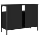 vidaXL fekete szerelt fa fürdőszobai mosdószekrény 80 x 30 x 60 cm