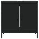 vidaXL fekete szerelt fa fürdőszobai mosdószekrény 60 x 30 x 60 cm