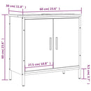 vidaXL szürke sonoma szerelt fa fürdőszobai mosdószekrény 60x30x60 cm