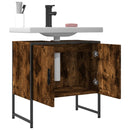 vidaXL füstölt tölgy szerelt fa fürdőszobai mosdószekrény 60x33x60 cm