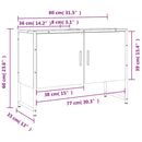 vidaXL barna tölgy szerelt fa fürdőszobai mosdószekrény 80x33x60 cm