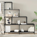 vidaXL 4 szintes fekete szerelt fa könyvespolc 139x33,5x149 cm