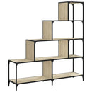 vidaXL 4 szintes sonoma tölgy szerelt fa könyvespolc 139x33,5x149 cm