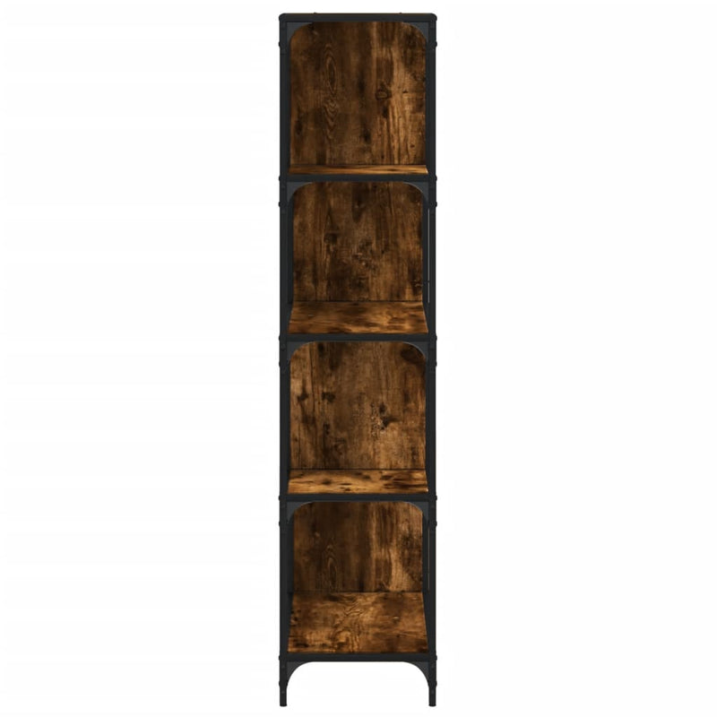 vidaXL 4 szintes füstölt tölgy szerelt fa könyvespolc 139x33,5x149 cm