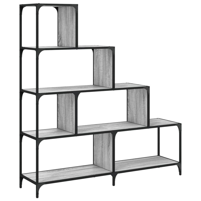 vidaXL 4 szintes szürke sonoma szerelt fa könyvespolc 139x33,5x149 cm