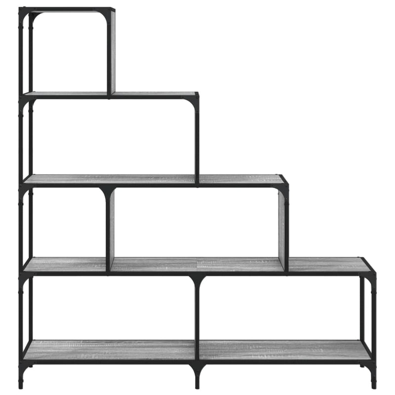 vidaXL 4 szintes szürke sonoma szerelt fa könyvespolc 139x33,5x149 cm