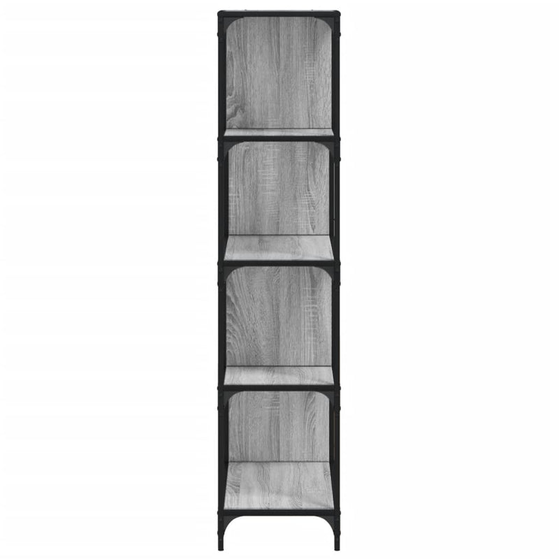 vidaXL 4 szintes szürke sonoma szerelt fa könyvespolc 139x33,5x149 cm