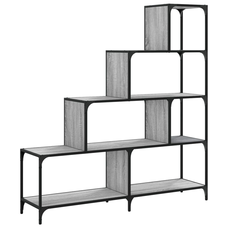 vidaXL 4 szintes szürke sonoma szerelt fa könyvespolc 139x33,5x149 cm