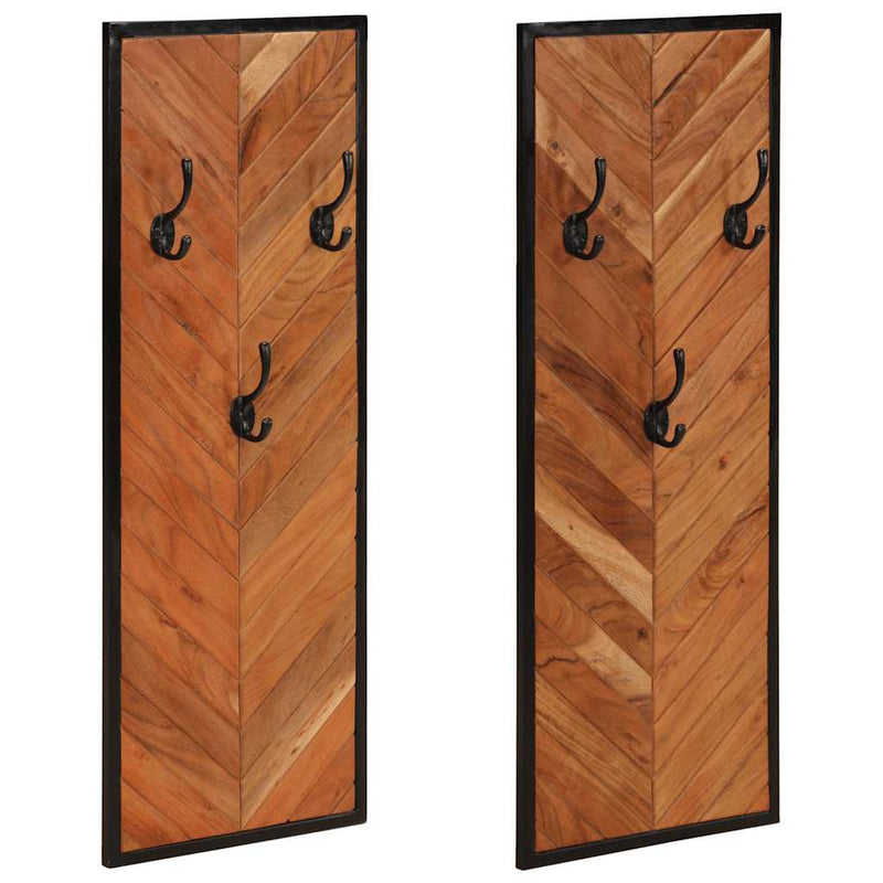vidaXL 2 db tömör akácfa fogas 35 x 1 x 90 cm