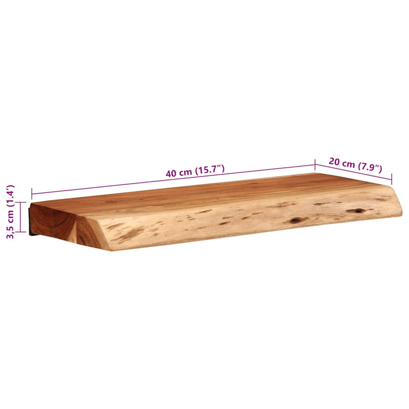 vidaXL 2 darab tömör akácfa fali polc 40x20x3,5 cm
