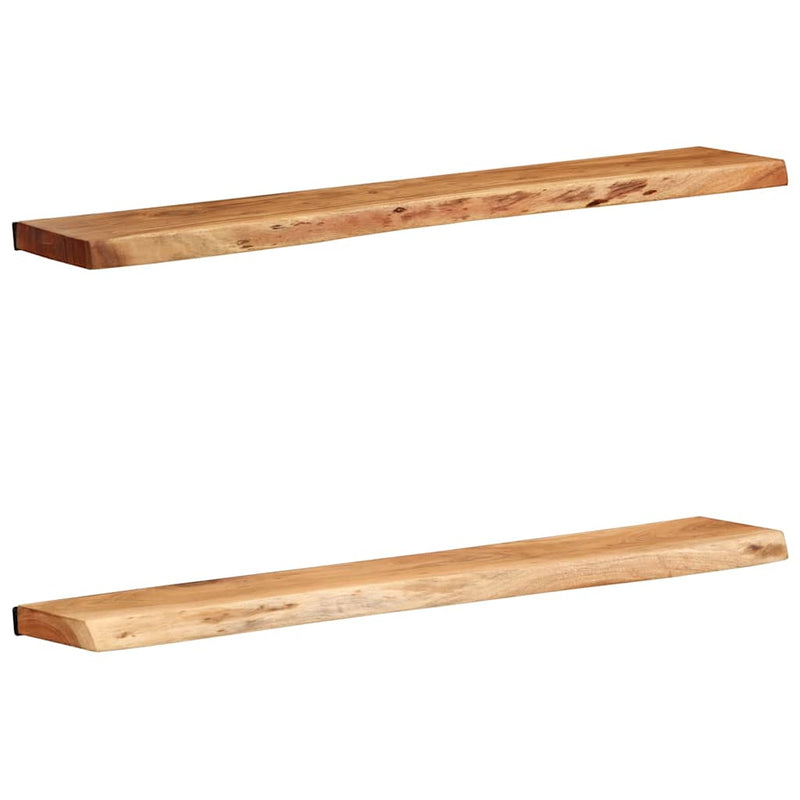 vidaXL 2 darab tömör akácfa fali polc 100x20x3,5 cm