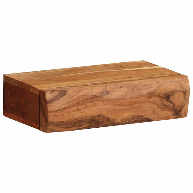 vidaXL 2 darab tömör akácfa fali polc 30x17x8 cm