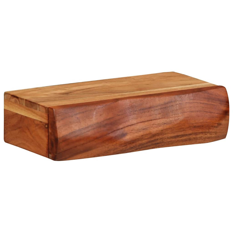 vidaXL 2 darab tömör akácfa fali polc 30x17x8 cm