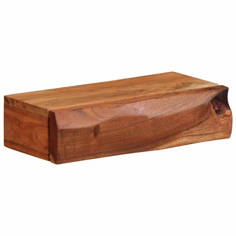 vidaXL 2 darab tömör akácfa fali polc 30x17x8 cm