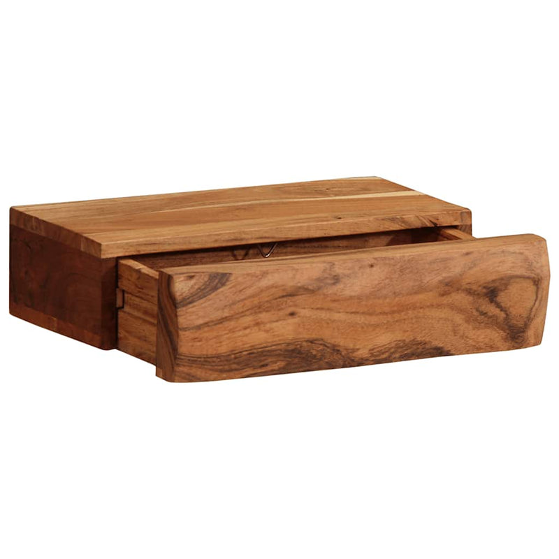 vidaXL 2 darab tömör akácfa fali polc 30x17x8 cm