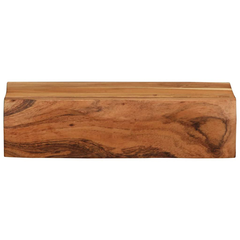 vidaXL 2 darab tömör akácfa fali polc 30x17x8 cm