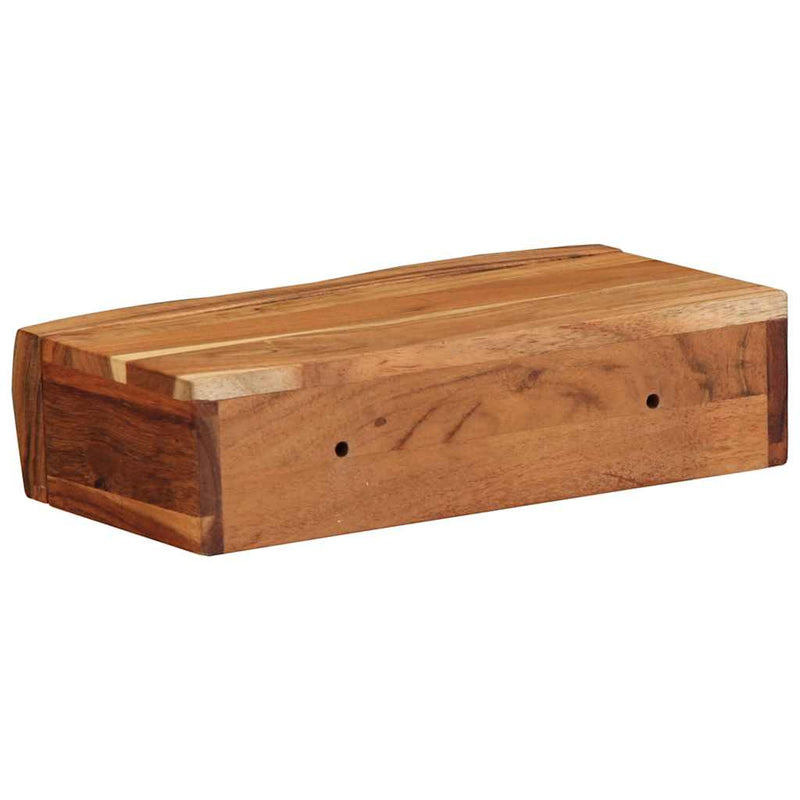 vidaXL 2 darab tömör akácfa fali polc 30x17x8 cm