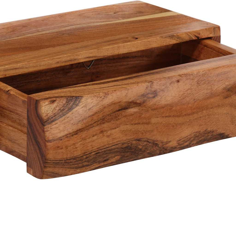 vidaXL 2 darab tömör akácfa fali polc 30x17x8 cm