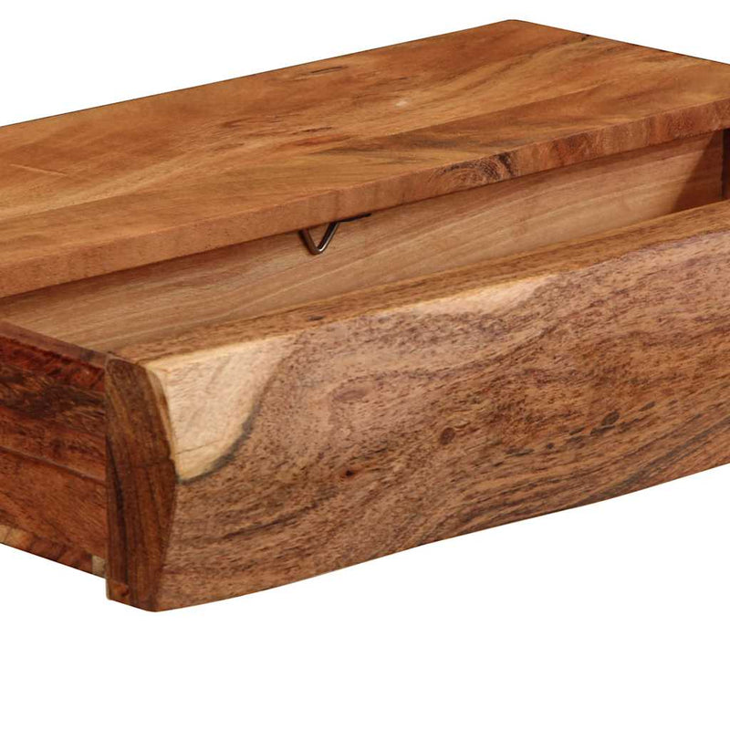 vidaXL 2 darab tömör akácfa fali polc 40x17x8 cm