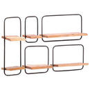 vidaXL 5 darab tömör akácfa fali polc