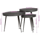 vidaXL 3 db fekete szerelt fa dohányzóasztal