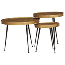 vidaXL 3 db arany színű szerelt fa dohányzóasztal