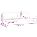 vidaXL kétszemélyes fekete szövet kanapéágy