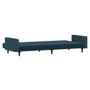 vidaXL kétszemélyes kék bársony kanapéágy