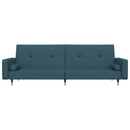 vidaXL kétszemélyes kék bársony kanapéágy két párnával