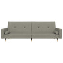 vidaXL 2 személyes világosszürke bársony kanapéágy két párnával