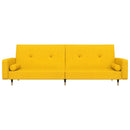 vidaXL kétszemélyes sárga bársony kanapéágy két párnával