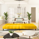 vidaXL kétszemélyes sárga bársony kanapéágy