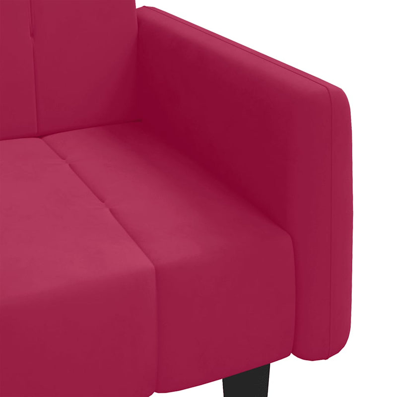 vidaXL kétszemélyes bordó bársony kanapéágy