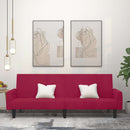 vidaXL kétszemélyes bordó bársony kanapéágy