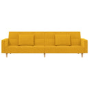 vidaXL kétszemélyes sárga szövet kanapéágy két párnával