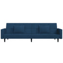 vidaXL kétszemélyes kék bársony kanapéágy két párnával