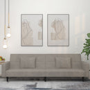 vidaXL 2 személyes világosszürke bársony kanapéágy két párnával