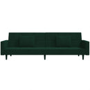 vidaXL kétszemélyes sötétzöld bársony kanapéágy két párnával