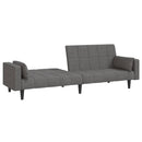 vidaXL kétszemélyes világosszürke szövet kanapéágy két párnával