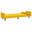vidaXL kétszemélyes sárga bársony kanapéágy két párnával