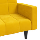 vidaXL kétszemélyes sárga bársony kanapéágy két párnával