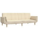 vidaXL kétszemélyes krémszínű szövet kanapéágy két párnával