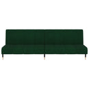vidaXL kétszemélyes sötétzöld bársony kanapéágy