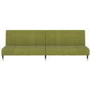 vidaXL kétszemélyes világoszöld bársony kanapéágy