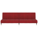 vidaXL kétszemélyes bordó bársony kanapéágy