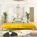 vidaXL kétszemélyes sárga bársony kanapéágy