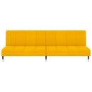 vidaXL kétszemélyes sárga bársony kanapéágy